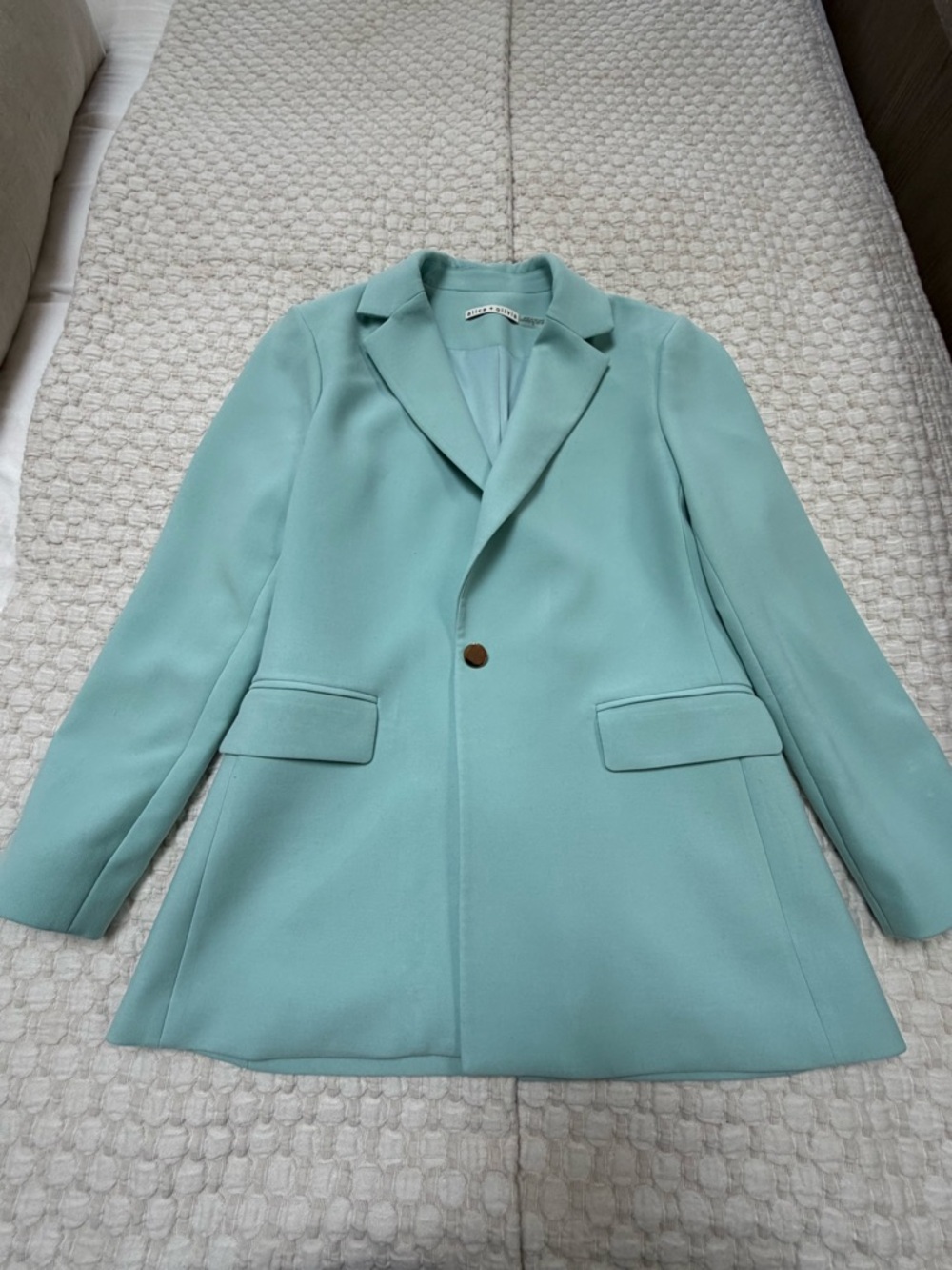 Alice + Olivia Mint Green Single-Button Blazer